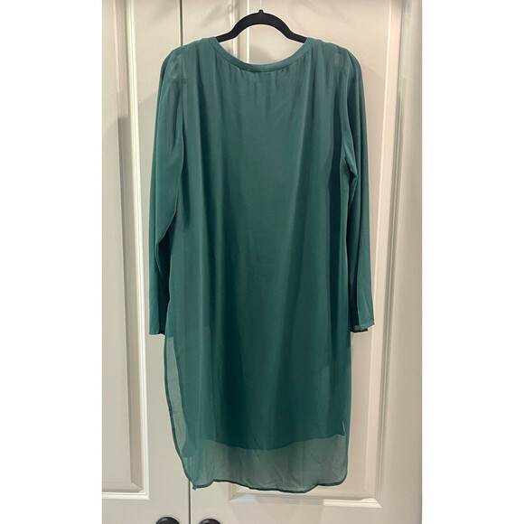SOFT SURROUNDINGS Relaxed Elegance Tunic Top, Side Slits, Emerald Green, Sz M - Picture 3 of 5